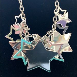 Hollywood Starburst HUGE Chrome Charm Necklace